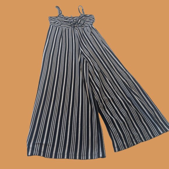 striped wide leg jumpsuit romper - Picture 3 of 16